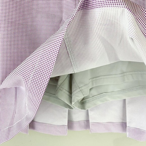 Nivo Purple White Gingham Pleated Golf Skort 18 - Picture 2 of 4